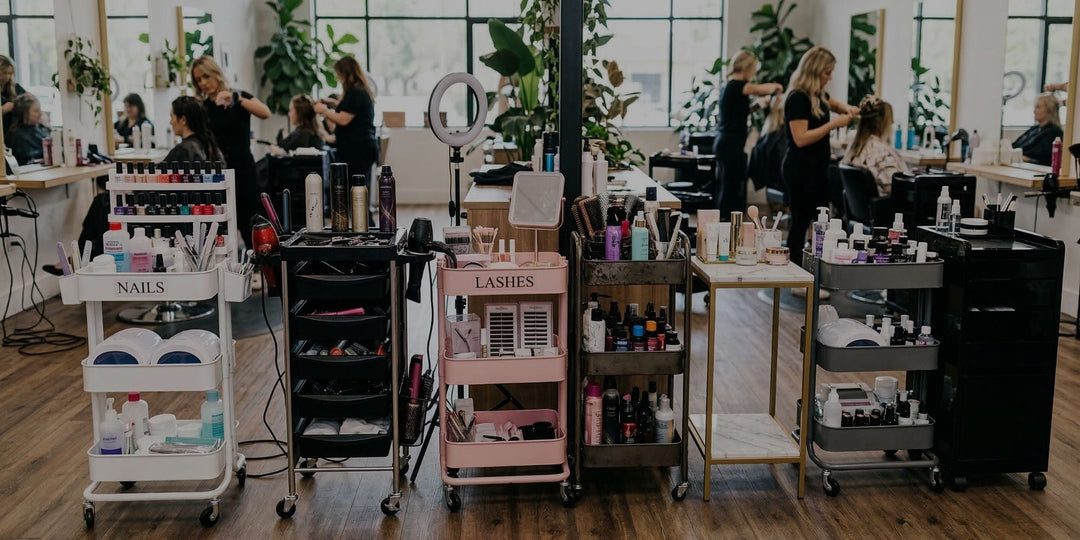 Lots of accessory carts to choose from only at Beauty Spa Expo