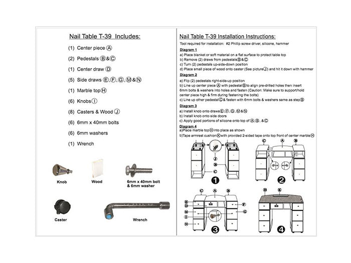 T-39 Triple Nail Table