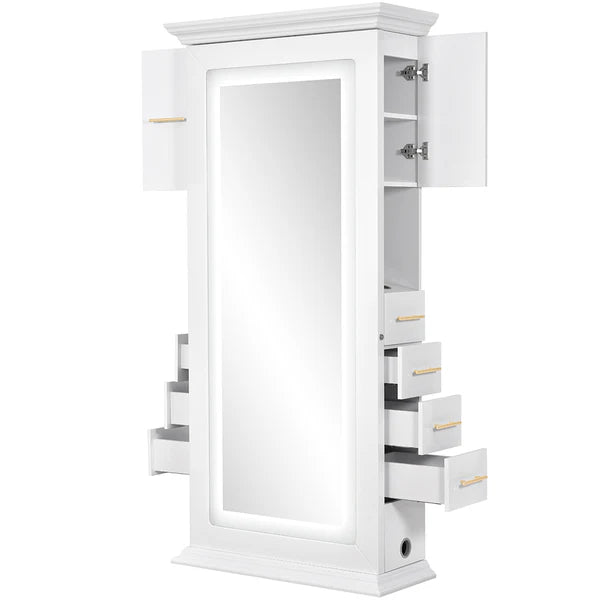 Adonis Single LED Lighted Salon Styling Station