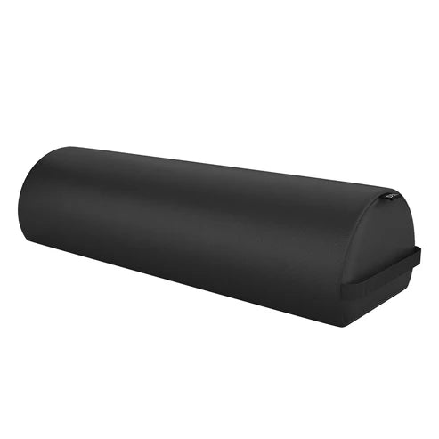 DIR ARC black semi-round multi-purpose support bolster cushion with handle, designed for patient positioning in massage and physical therapy.