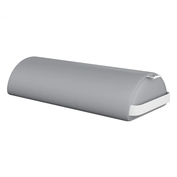 Gray DIR half round massage bolster pillow with handle for spa treatment tables and esthetician client comfort