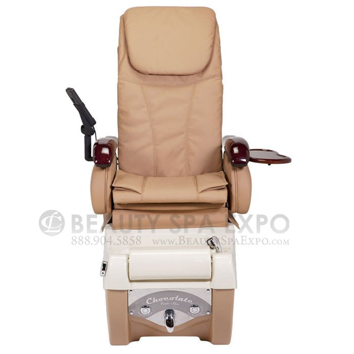 Chocolate 777 Pedicure Chair Beige Chair, Almond / Coffee Base