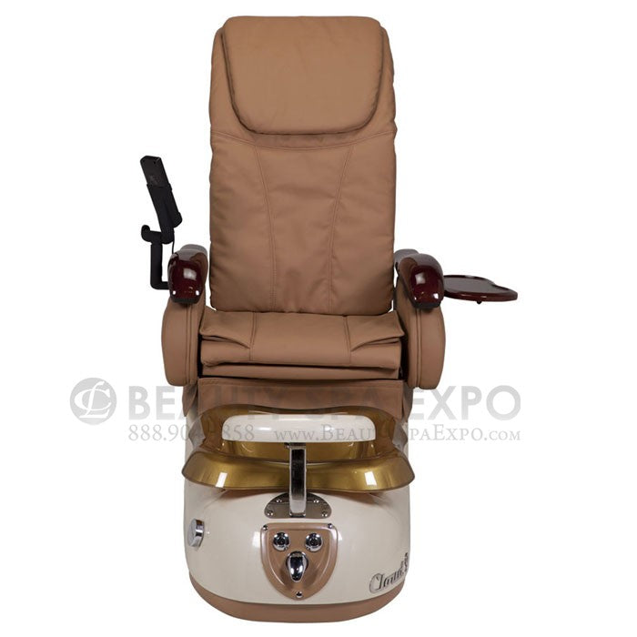 Cloud 9 Pedicure Chair, Khaki Seat, Almong / Cappuccino Base & Copper Resin Bowl