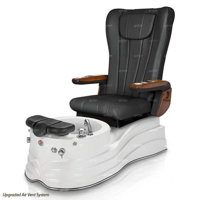 La Trento Pedicure Chair. 9621 Black Seat & Pearl White Base 