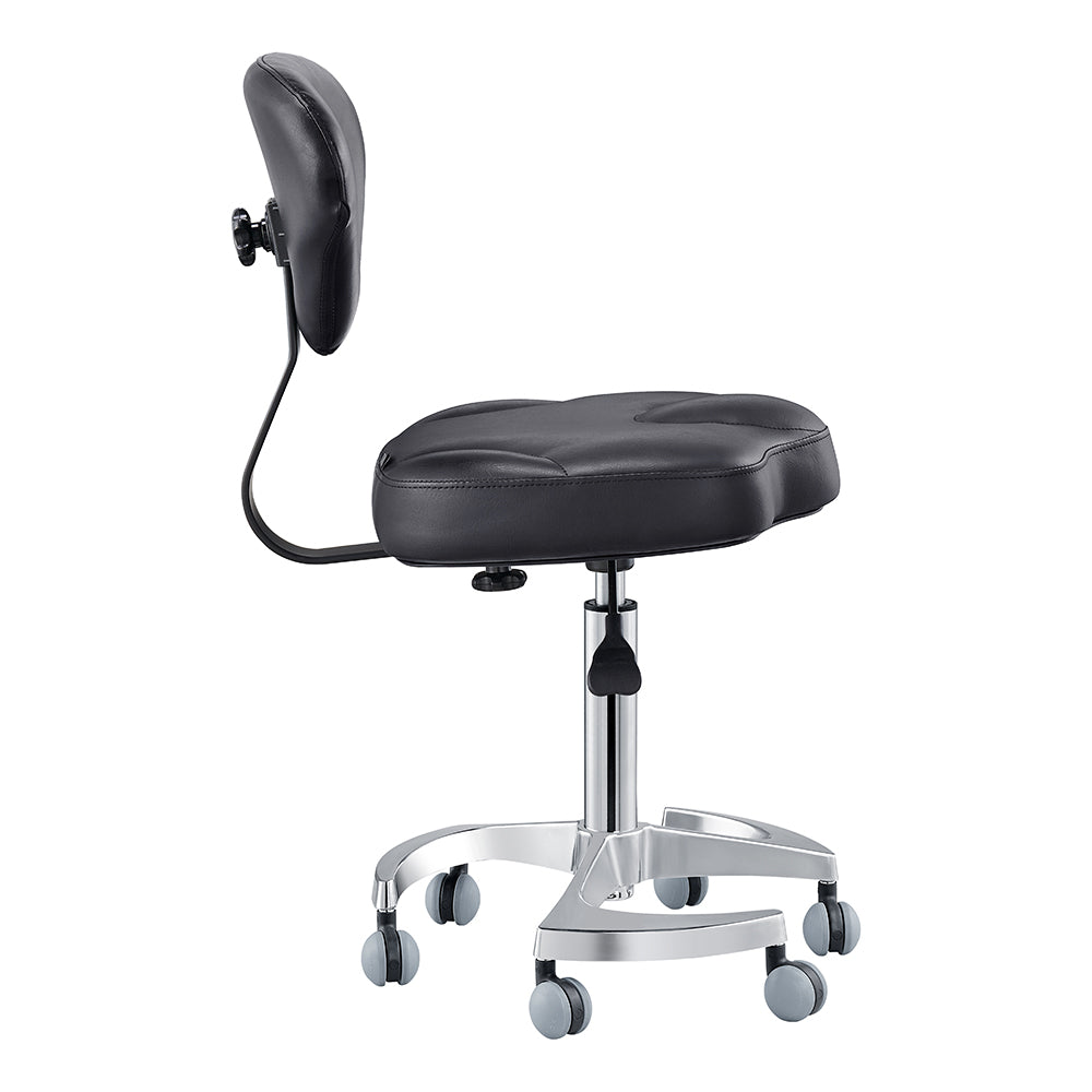 Tao Rolling Saddle Stool with Back