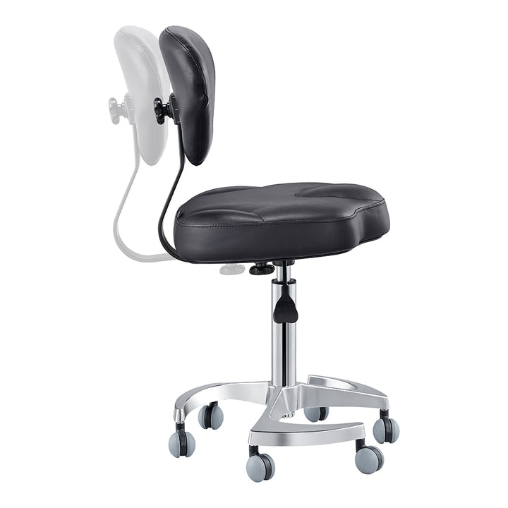 Tao Rolling Saddle Stool with Back