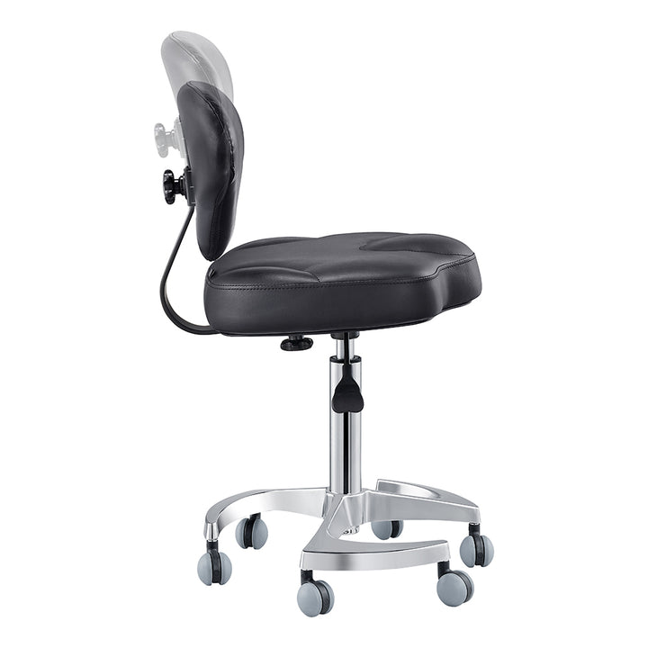 Tao Rolling Saddle Stool with Back